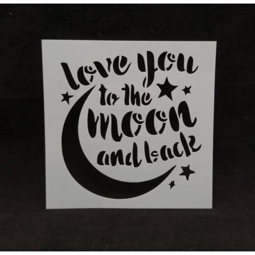 15*15 Love you moon Layering Stencils for Diy scrapbook/photo album Decorative Embossing coloring,painting stencil,home decor