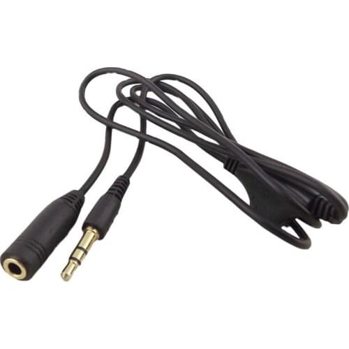 1x 3.5mm Male to Female Stereo Earphone Audio Extension Connector Cable with Volume Control 1m
