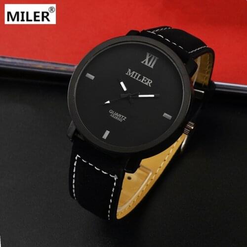 2019 Miler Men Sports Watches Leather Band Quartz Wristwatches Men Military Watches relogio masculino reloj hombre montre homme
