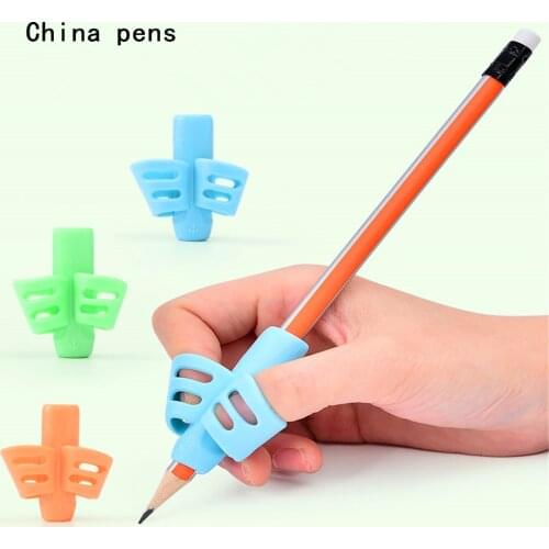 3pcs Two fingersr Grips Pen Baby child Exercise Writing Pen Writing Correction posture Student school pencil Gel pen