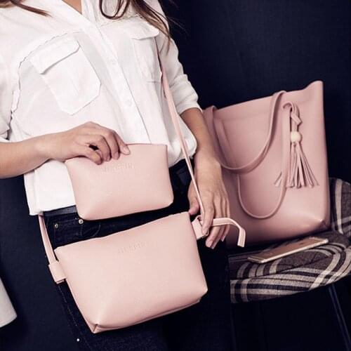 3Pcs Shoulder Handbag Tote Messenger Satchel Bags Purse Handbag Bucket Bag Cute Crossbody Bag Messenger Purse Organizer Zipper