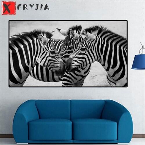 5D DIY Square round Diamond Painting Modern black and white art animal zebra sale Cross Stitch Diy Diamond Embroidery Mosaic art