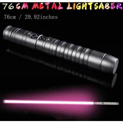 76cm Lightsaber Cosplay Prop Force Lighting Heavy Dueling Sound Foc Lock Up Metal Handle Knife Sword Weapon Outdoor Wars Toys