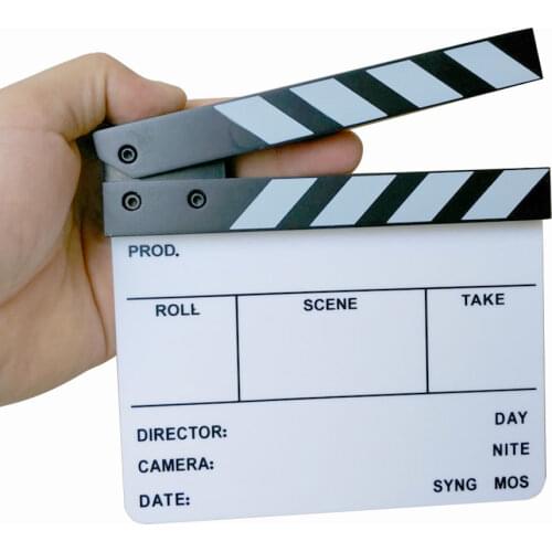 Studio Camera Photography Video Acrylic Small Clapboard Dry Erase Director Film Movie Clapper Board Slate (6.3x5.5" /16x14cm)