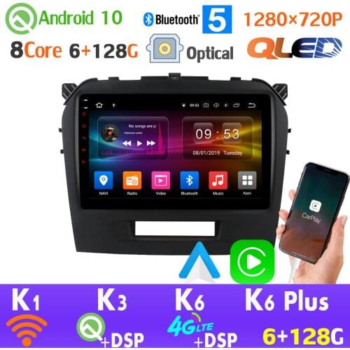 QLED 1280*720P Android 10 6G+128G For Suzuki Vitara AHD 1080P HDMI GPS Radio Car Multimedia Player CarPlay SPDIF Head Unit WIFI