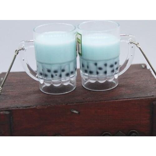 Hypoallergenic Earrings Funny Simulation Resin Big Milk Tea Cup Dangle Earring For Women Girls Jewelry Charms Friend Gift