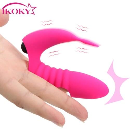 IKOKY Stimulate Finger Sleeve Vibrator Single frequency Silica gel Clitora G Spot Masturbator Finger Cover Sex Toys For Women