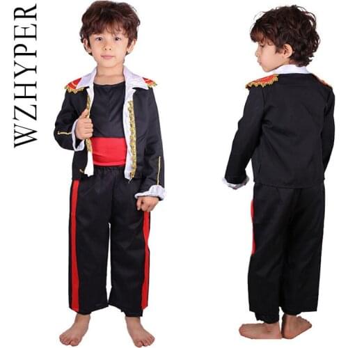 Spain Traditional Flamengo Middle Ages Stage Performance Cosplay Halloween Costume Boys Carnival Party Costumes Bullfight Dance
