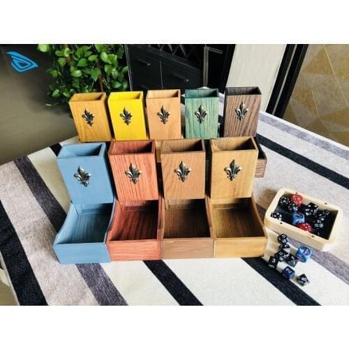 Game Storage Box Cuboid Tower Storage Accessories Desktop Game for Star Wars Dragon Dungeon Dice TCG Peripheral Wood Portable