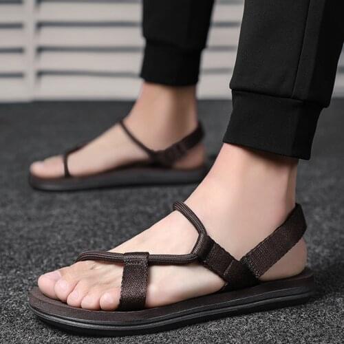 Summer Beach sandals Slippers Flip Flops For Men Casual Shoe Open Toe Flat Non-Slip Light Comfortable Walking Sandals Outdoor#40