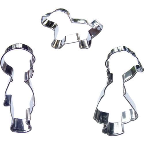 Boys , Girls and Puppies shaped 3 piece biscuit cutting molds, baking tools, cake decorating soft candy tools