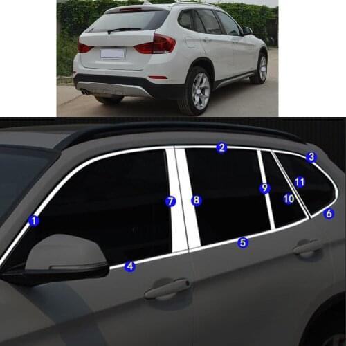 Sticker Garnish Pillar Window Middle Strip Trim Frame Hoods For BMW X1 sDrive xDrive 18Li 20Li 28Li 2009-2010 2011-2015