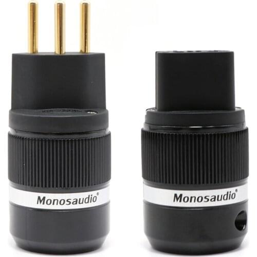 Pair Monosaudio MS150 Gold Plated Male power Plug Socket, F120G IEC Female AudioPhile Audio Connector