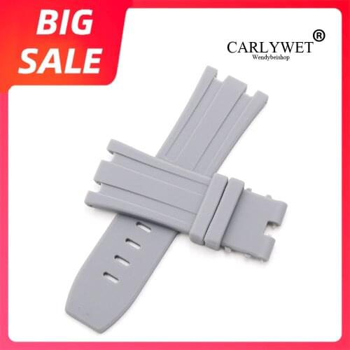 CARLYWET 28mm Luxury Waterproof Silicone Rubber Replacement Wrist Watch Band Strap For Audemars Piguet 42mm Royal Oak Offshore