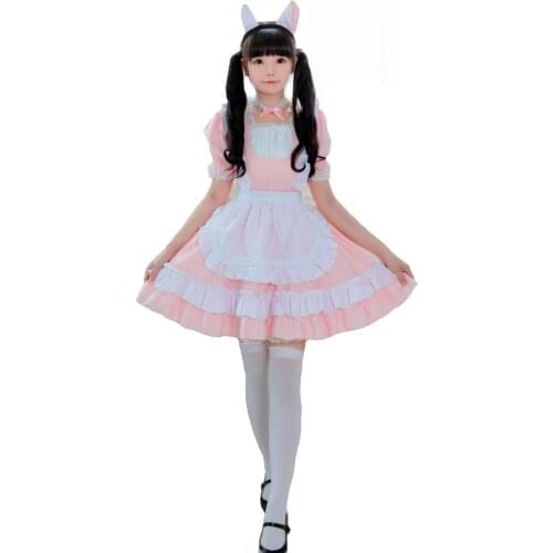 Pink Cute Cat Lolita Outfit Maid Dress Cosplay Costume Suit for Girls Woman Waitress Maid Party Stage Costumes