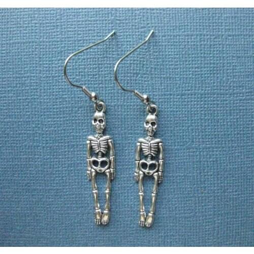 Skeleton Earrings, Dangle Earrings, Halloween Earrings, Halloween Jewelry ,Earrings ,Skeleton,Holiday Earrings