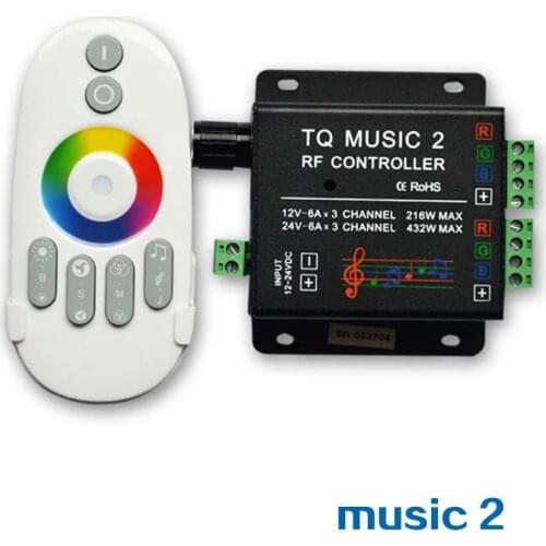 [Seven Neon]Free shipping 20sets 6keys 7colors 6A*3channels 12V 216W RGB LED Strip/lamp RF music touch remote controller