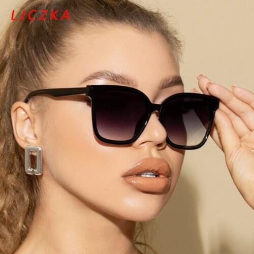 Oversized Cat Eye Womens Sunglasses Vintage Luxury Brand Design Square Sun Glasses For Female UV400 lunette de soleil femme