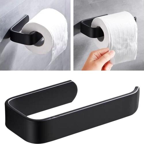 2pcs Modern Toilet Paper Holder Tissue Punch-free Adhesive Wall Mounted Kitchen Roll Tissue Roll Holder Stand