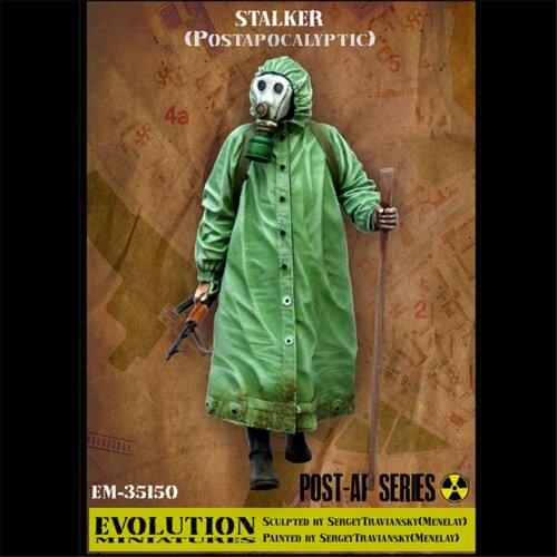 Resin Figure 1/35 Scale Model Kit Biochemical Soldier With Mask Assembling Model Resin Kit Colorless Self-Assembled Toys 141