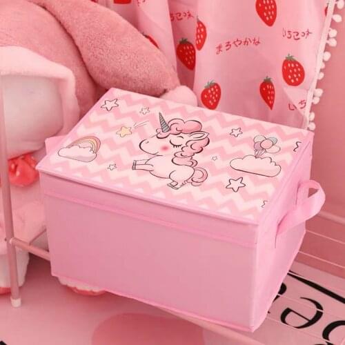 Cute Cartoon Pink Moon toy Unicorn Anime Student Book Stationery Folding Debris Storage Box Bag Organizer Cosmetic Pouch