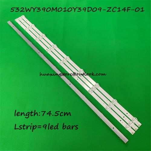 4PCS 39inch 40inch 74.5cm LED backlight strip 9lamps LE39D52 LE39D10 0Y39D09-ZC14F-01 OY39D09-ZC14F-01