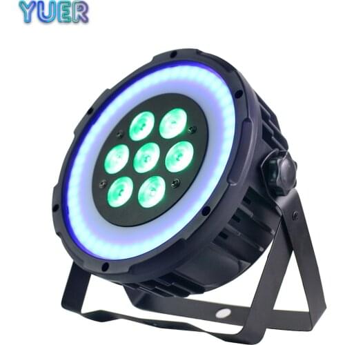 LED Flat Par 7X10W RGBW 4IN1 Color Lighting Strobe DMX Controller For Disco DJ Music Party Club Dance Floor Bar Stage Effect