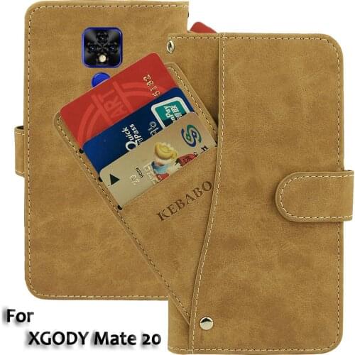Vintage Leather Wallet XGODY Mate 20 Case 5.5" Flip Luxury Card Slots Cover Magnet Stand Phone Protective Bags