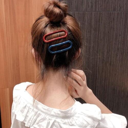 Japan Scrub Matte Acrylic Colorful Hair Clip Hollow Barrette Hairpin Accessories For Women Girl Hair Style Making