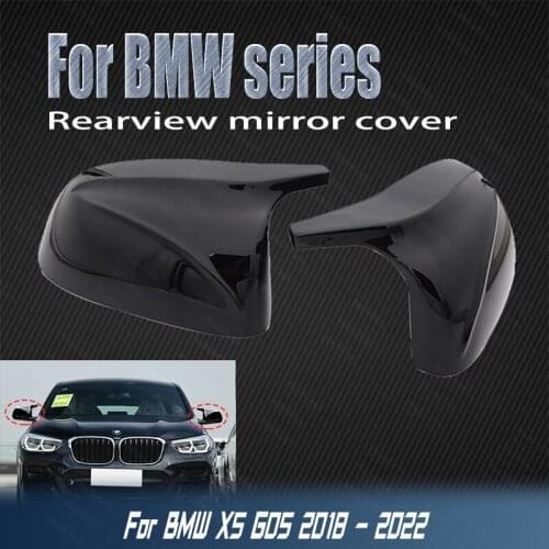 Painted 2pcs Bright M Style Replacement for BMW X5 G05 2018 2019 2020 2021 2022 Glossy Black Rearview Mirror Cover Caps