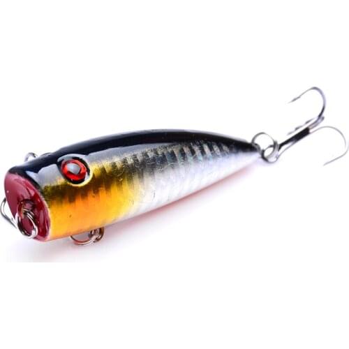 YUZI Popper Wobbler Fishing lure With 4# hooks 7cm 9g floating crankbait artificial bait poper pesca carp pike