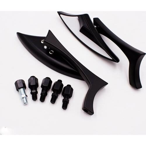 Motorcycle Blade Knife shaped Rear View Mirrors Motorbike Black Aluminum Side View Mirror For Harley Fatboy Cross Bones
