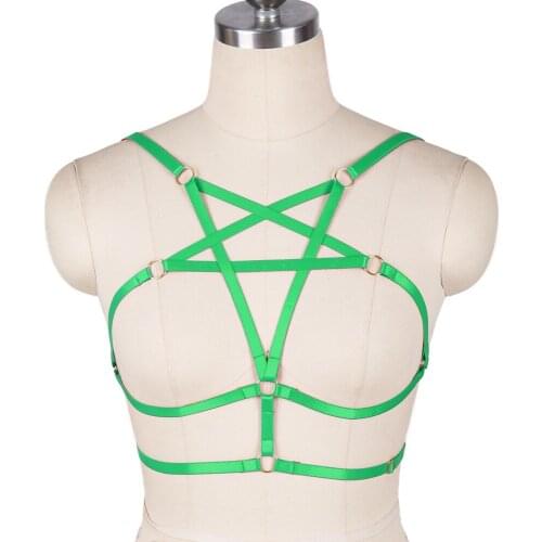 Pentagram Top Harness For Women Belt Adjust Waist Belt Suspender Punk Clothes Sexy Lingerie Pole Dance Rave Costume Rave Outfit
