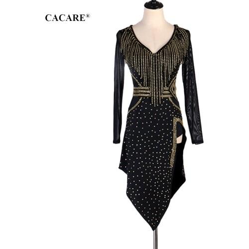 CACARE Fringed Dress Latin Dance Dress Women Latina Salsa Latin Dance Competition Dresses CHEAP D0664 Tassels Rhinestones