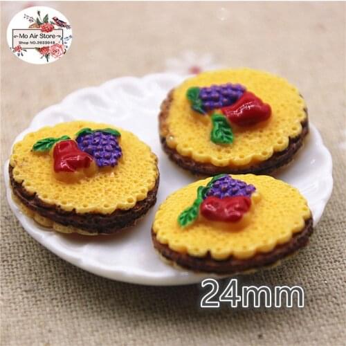 10pcs fruit cake dessert resin Flat back Cabochon Miniature Food Art Supply Decoration Charm Craft