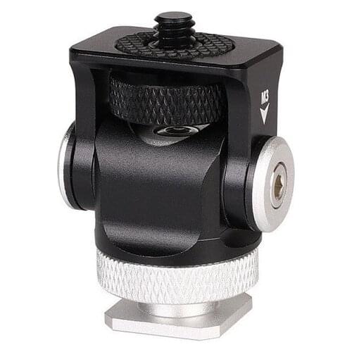 180 Degree Swing Mini Tripod Ball-Head Bracket Cold Shoe Mount 1/4 inch Screw Adapter