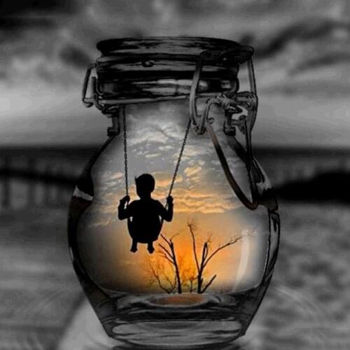 30x30 Diy Diamond Painting 5d for Home Decor , Living Room Decoration ，Swing Boy