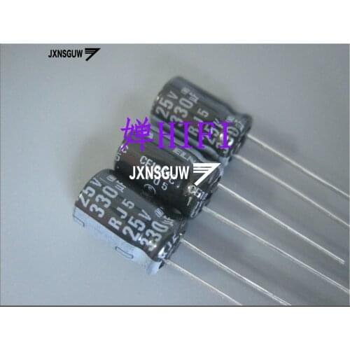 20PCS ELNA RJ5 25V330UF 8X11.5MM Brown robe Aluminum electrolytic capacitors 330uF/25V 105 degrees 330UF 25V