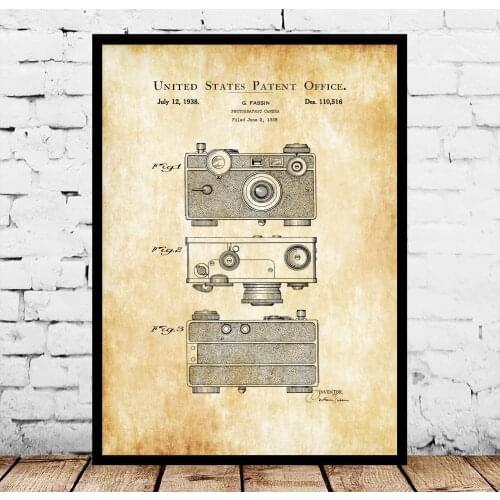 Argus C Photographic Camera Patent Blueprint Poster