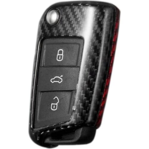 Dry Carbon Fiber Car Key Cover Case for Volkswagen VW Golf 4 5 6 7 Mk7 Tiguan Seat Ibiza Leon FR 2 Altea Aztec for Skoda Octavia