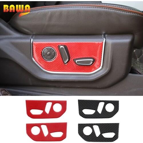 BAWA Car Electric Seat Adjustment Panel Decoration Cover Stickers For Ford F150 2015 Up Interior Accessories