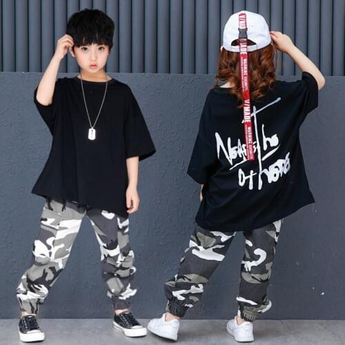 Hip Hop Costumes for Kids Jazz Ballroom Stage Costumes Dance Clothes Girls Boys Hiphop Performance Outfit Dancewear Suits LJ