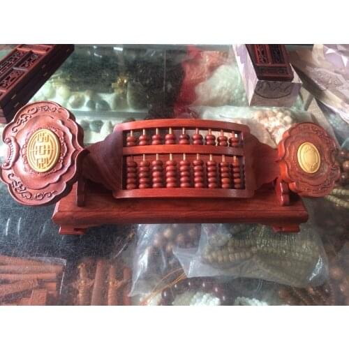 Home decor office decoration Auspicious abacus wood statue