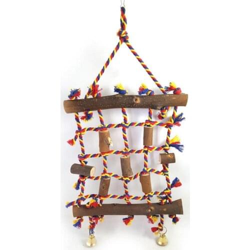 Dorakitten 1pc Parrot Climbing Net Bird Toy Swing Rope Net Hammock With Hook Bird Climbing Chewing Biting Toys Pet Supplies