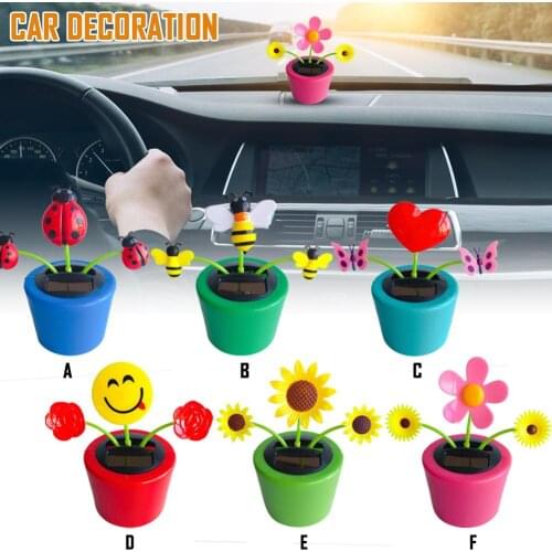 Solar Powered Dancing Flower Toy Office Desk Car Decor Funny Electric Toys For Kids Christmas Gift Car Home Interior Accessories
