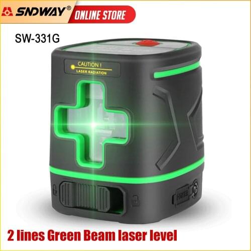 SNDWAY Laser Level 360 2 lines Self-Levelling Green Beam Laser Horizontal & Vertical Cross-Line Laser Level