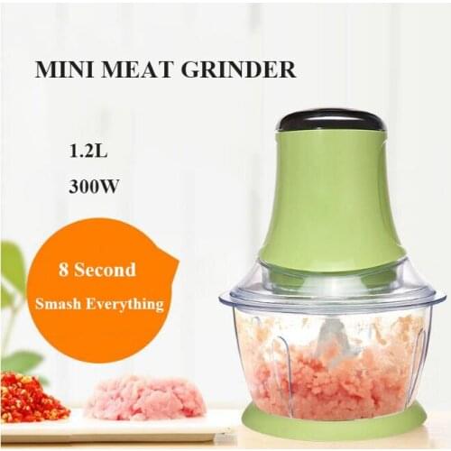 1.2L Mini Electric Meat Grinder Fruit Food Processor 300W Mincer Multi-function Chopper Blade for Household Kitchen Supplies