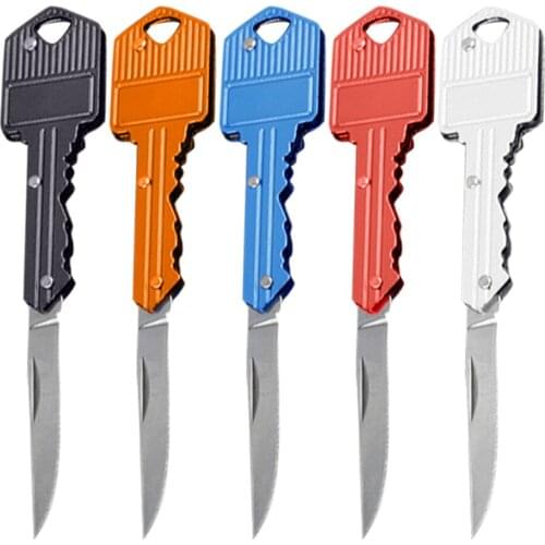 Mini Folding Key Ring Knife Keychain Stainless Steel Portable Outdoor Multifunctional Camping Survival EDC Utility Tools