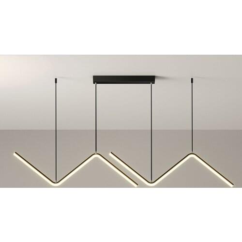 Nordic Minimalist Led Glow Chandelier Hanging Kitchen Dining Room Light Black Gold Design Creative Home Decoration Lighting