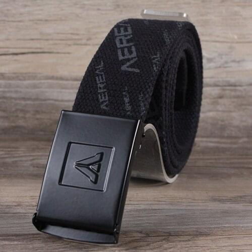 Hongmioo 2017 Fashion Men military Webbing Belts Classic Plate Buckle Design Belts For Men Ceinture Homme Luxe Marque